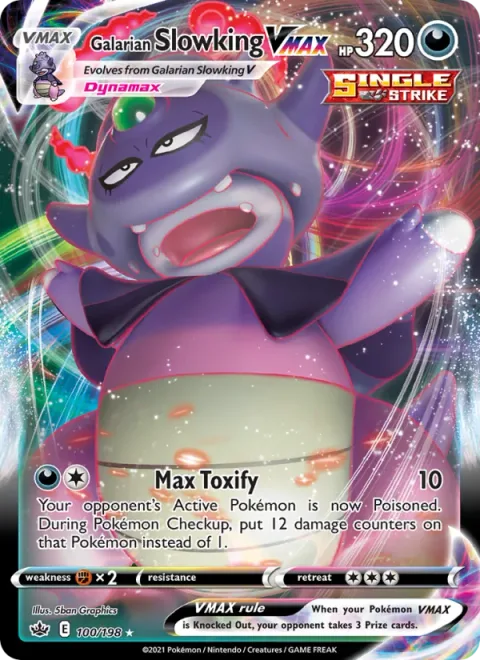 Galarian Slowking VMAX, card 100 from Chilling Reign