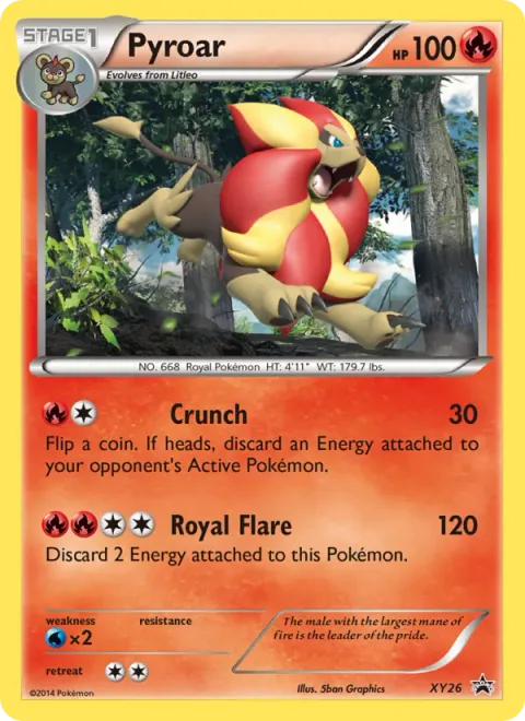 Pyroar, card XY26 from XY Black Star Promos