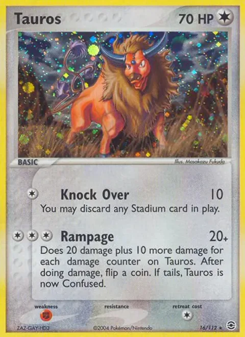 Tauros, card 16 from FireRed & LeafGreen