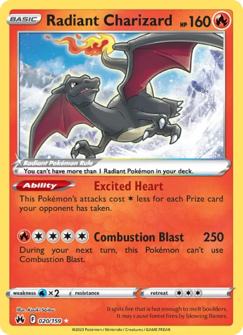 Radiant Charizard, card 020 from Crown Zenith