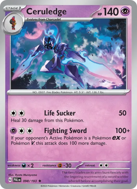 Ceruledge, carte 098 de Paldea Evolved