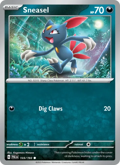 Sneasel, card 133 from Paldea Evolved