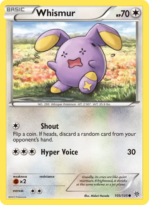 Whismur, carte 105 de Plasma Storm