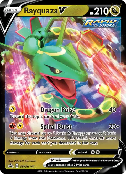 Rayquaza V, carte SWSH147 de SWSH Black Star Promos
