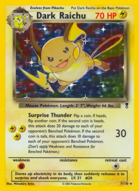 Dark Raichu, card 7 from Legendary Collection