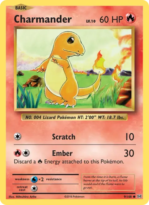 Charmander, carte 9 de Evolutions