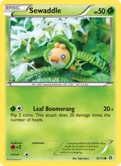 Sewaddle, carte 9 de Legendary Treasures