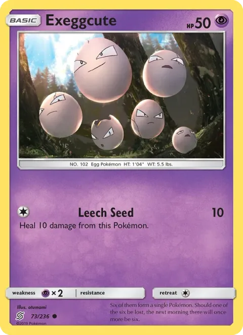 Exeggcute, card 73 from Unified Minds