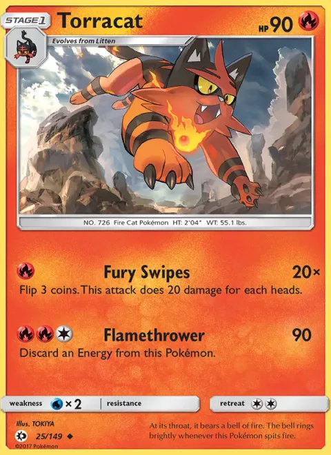 Torracat, card 25 from Sun & Moon