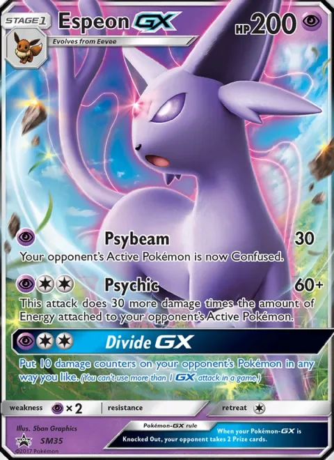 Espeon GX, card SM35 from SM Black Star Promos