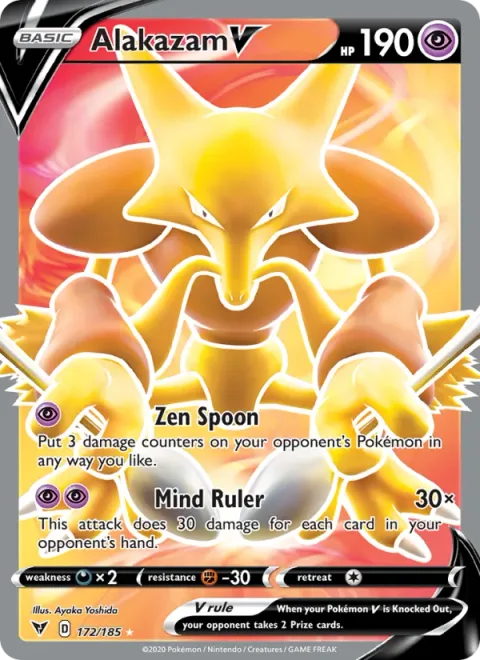 Alakazam V, carte 172 de Vivid Voltage