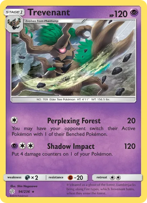 Trevenant, card 94 from Cosmic Eclipse