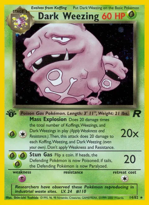 Dark Weezing, card 14 from Team Rocket
