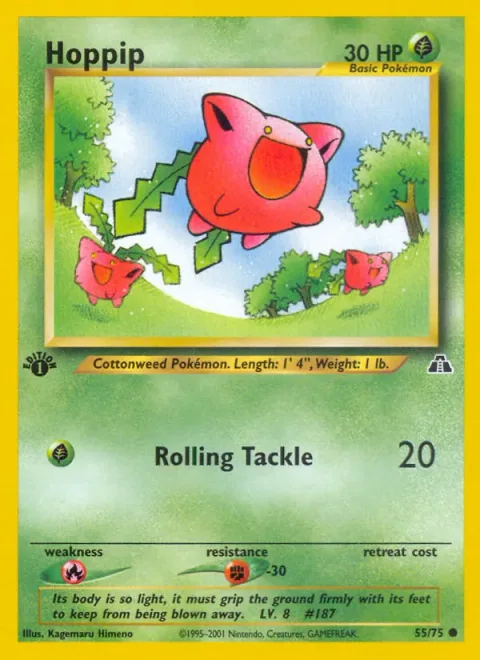 Hoppip, card 55 from Neo Discovery