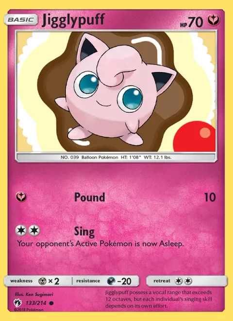 Jigglypuff, card 133 from Lost Thunder