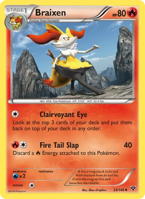 Braixen, carte 25 de XY