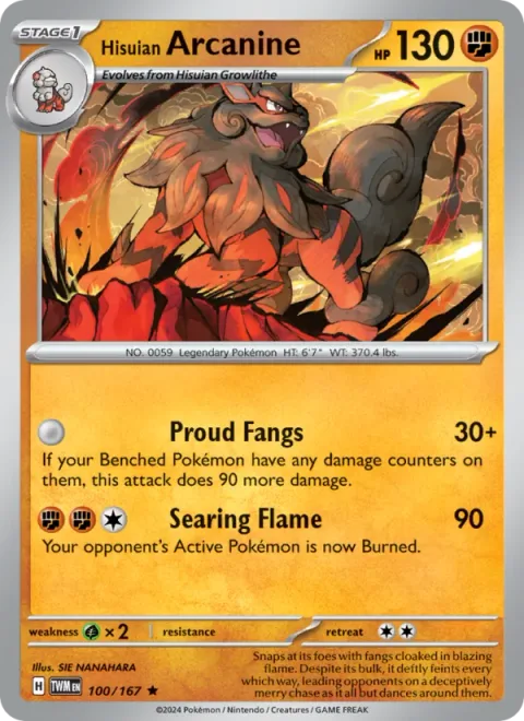 Hisuian Arcanine, carte 100 de Twilight Masquerade