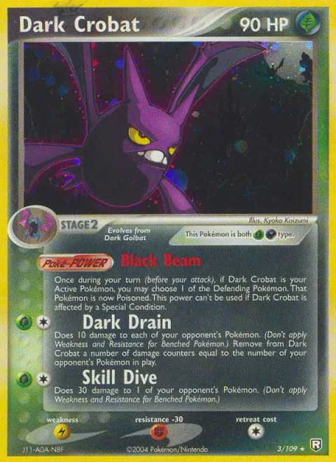 Dark Crobat, card 3 from Team Rocket Returns