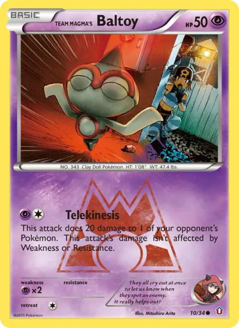 Team Magma's Baltoy, card 10 from Double Crisis