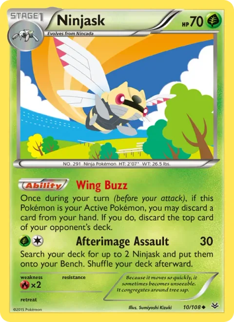 Ninjask, card 10 from Roaring Skies