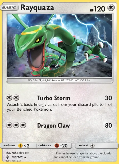 Rayquaza, card 106 from Guardians Rising