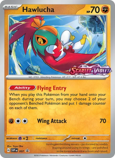 Hawlucha, card 007 from SVP Black Star Promos