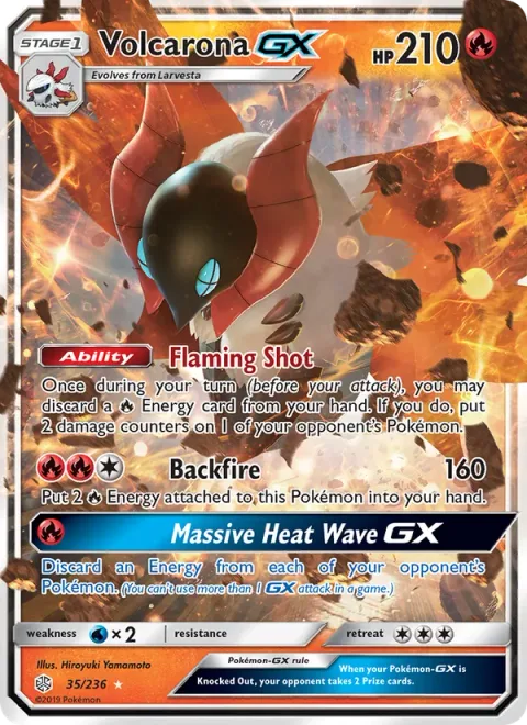Volcarona GX, card 35 from Cosmic Eclipse