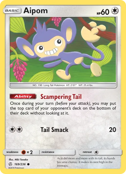 Aipom, carte 169 de Cosmic Eclipse