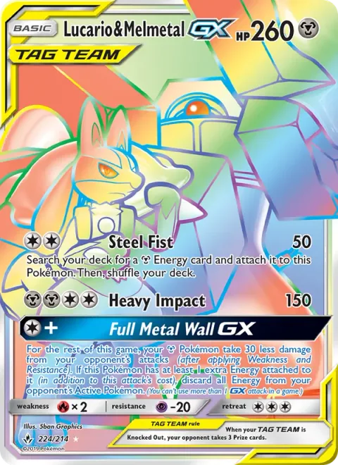 Lucario & Melmetal GX, carte 224 de Unbroken Bonds