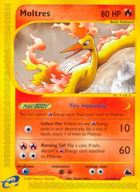 Moltres, card 21 from Skyridge