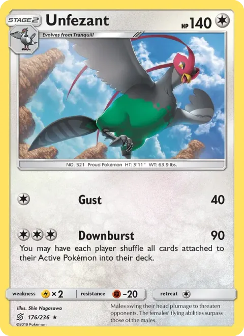 Unfezant, card 176 from Unified Minds