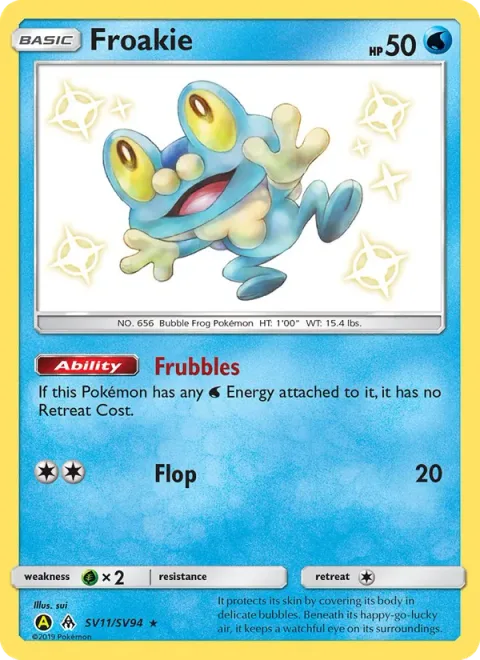 Froakie, carte SV11 de Hidden Fates Shiny Vault