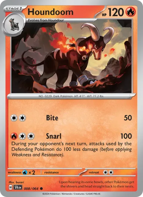 Houndoom, card 008 from Shrouded Fable