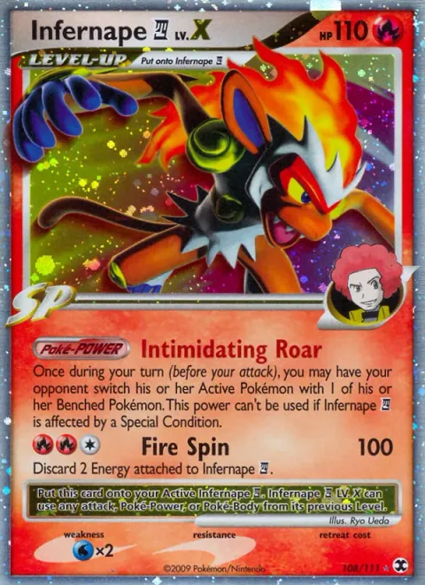 Infernape E4 LV.X, carte 108 de Rising Rivals