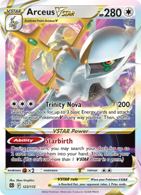 Arceus VSTAR, card 123 from Brilliant Stars