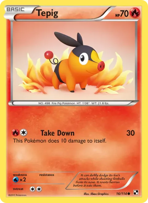 Tepig, carte 16 de Black & White