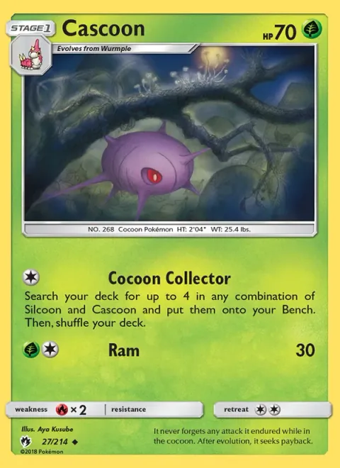 Cascoon, card 27 from Lost Thunder