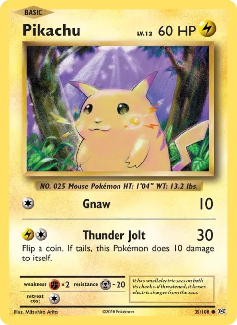 Pikachu, card 35 from Evolutions