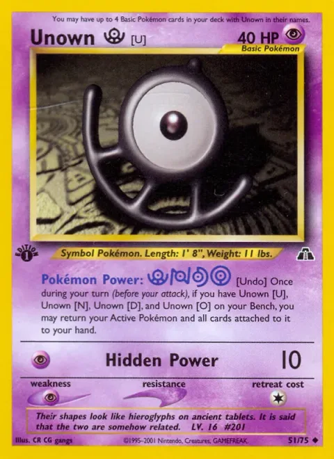 Unown [U], card 51 from Neo Discovery