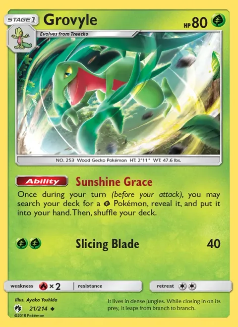Grovyle, card 21 from Lost Thunder