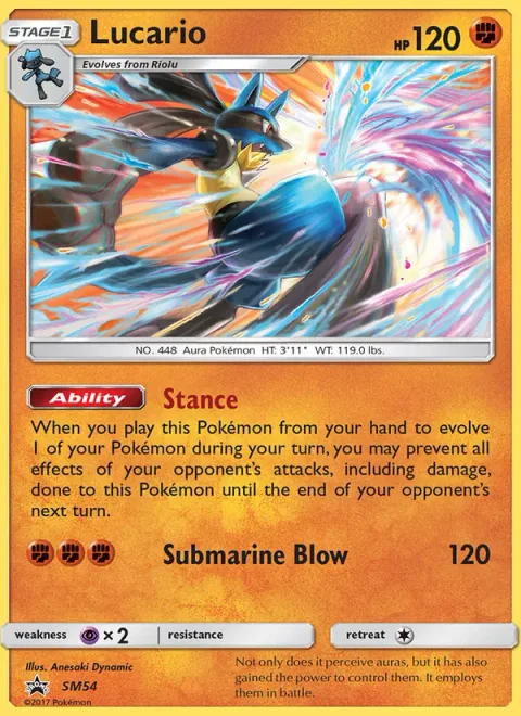 Lucario, card SM54 from SM Black Star Promos