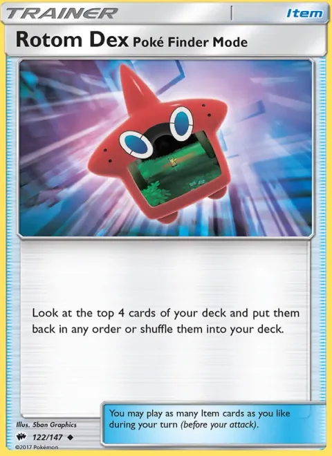 Rotom Dex—Poké Finder Mode, carte 122 de Burning Shadows