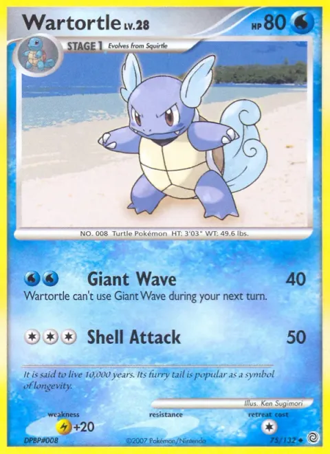 Wartortle, card 75 from Secret Wonders