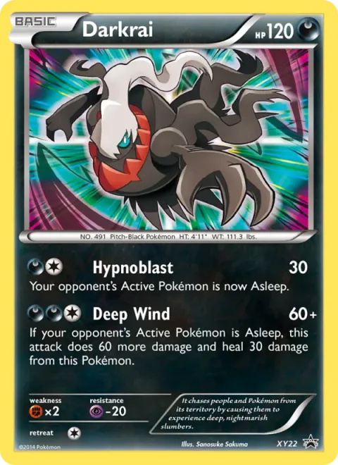 Darkrai, card XY22 from XY Black Star Promos