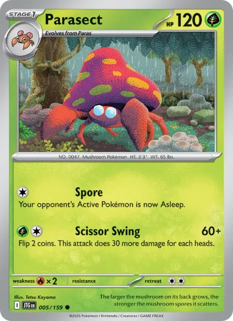 Parasect, card 005 from Journey Together