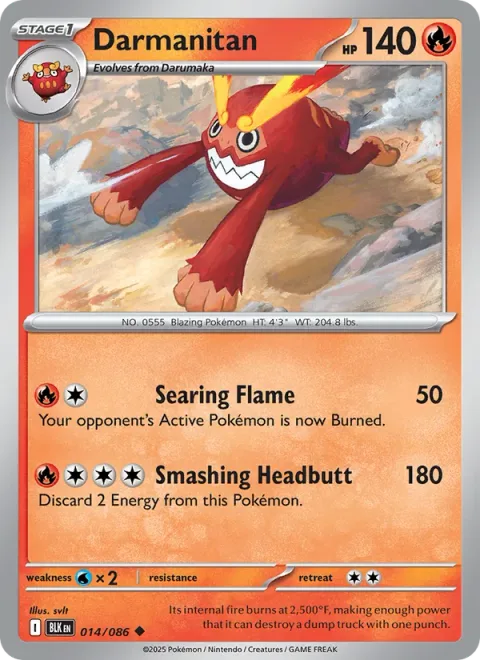 Darmanitan, card 014 from Black Bolt