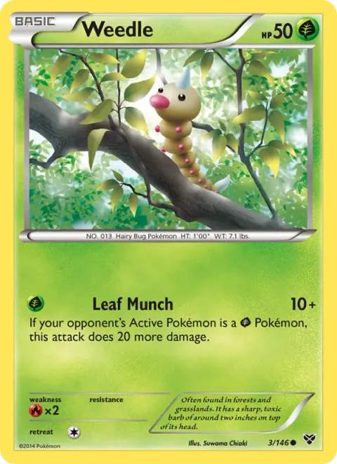 Weedle, card 3 from XY