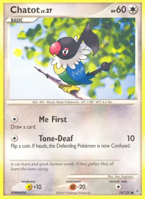 Chatot, carte 74 de Diamond & Pearl