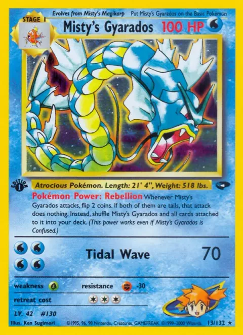 Misty's Gyarados, card 13 from Gym Challenge