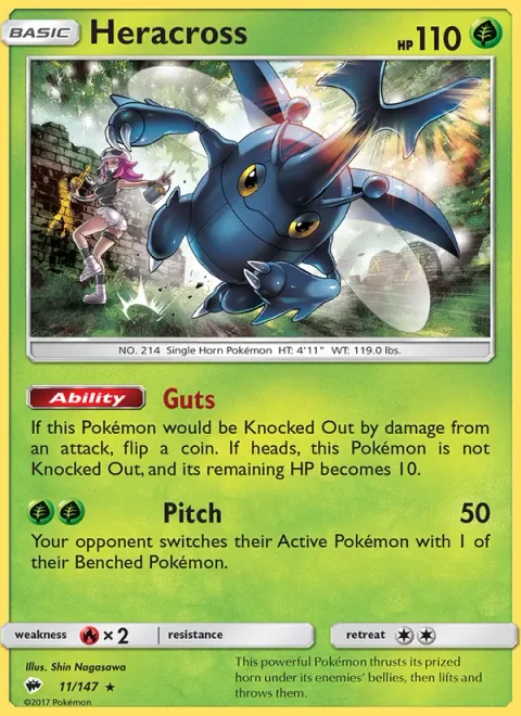 Heracross, carte 11 de Burning Shadows
